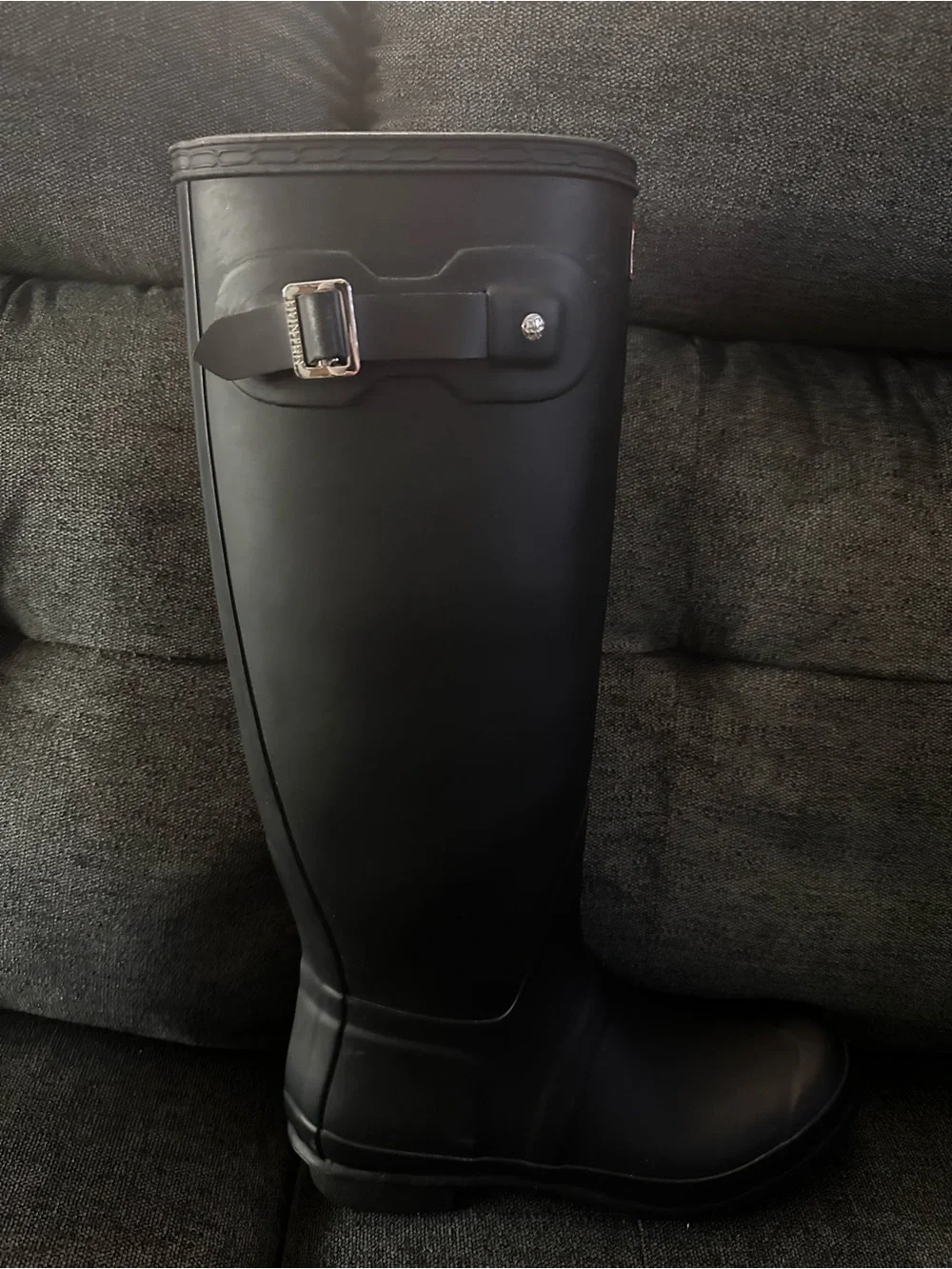 Hunter Matte Black Knee-High Rain Boots